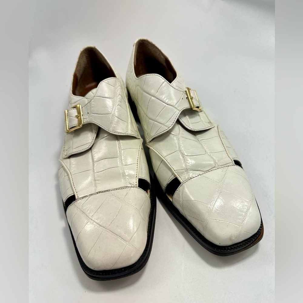 Marco Vicci white croc embossed city sandal loafers size 10.5